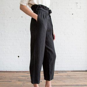 NWT Black Crane Burlap Pants in Black